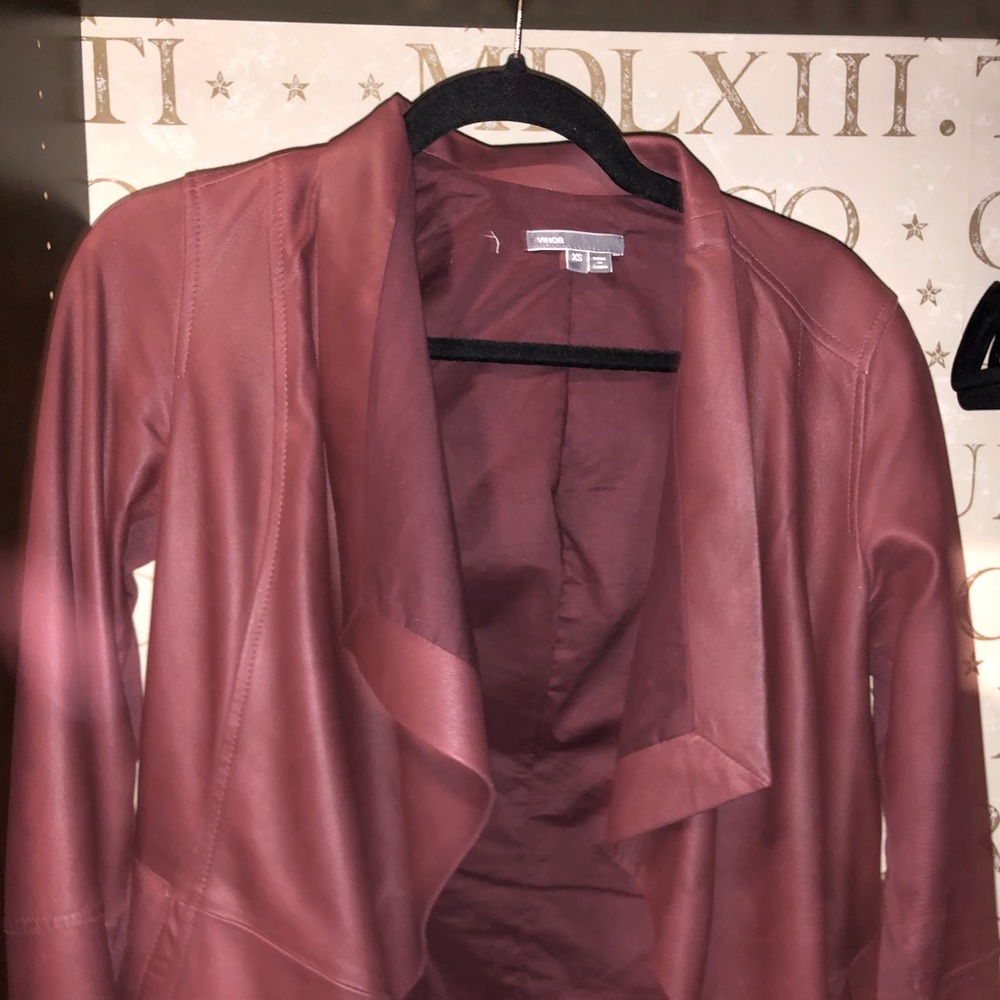 Vince 100% leather jacket dark red